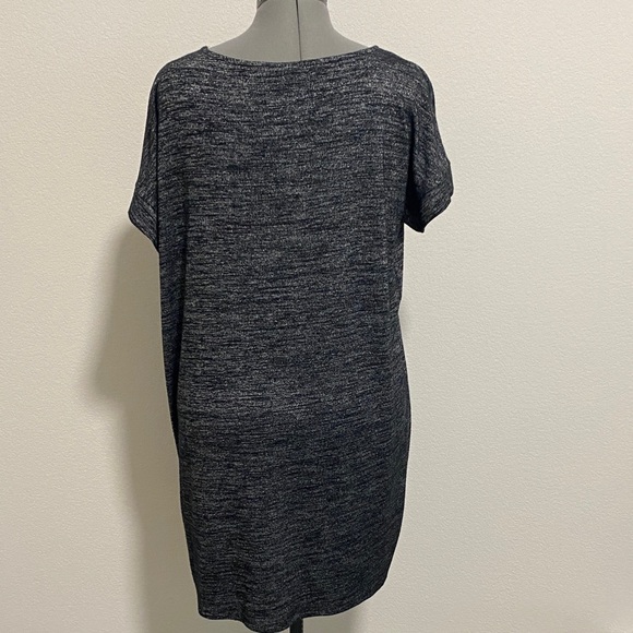 Knit Heathered Black Mini Summer Dress Comfy - Picture 2 of 5
